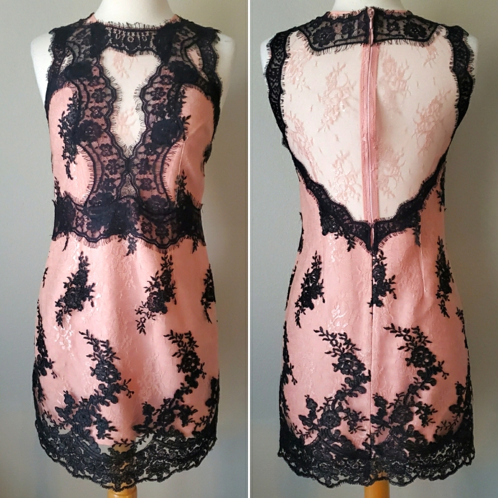 Topshop Eyelash Lace Decorated Dress